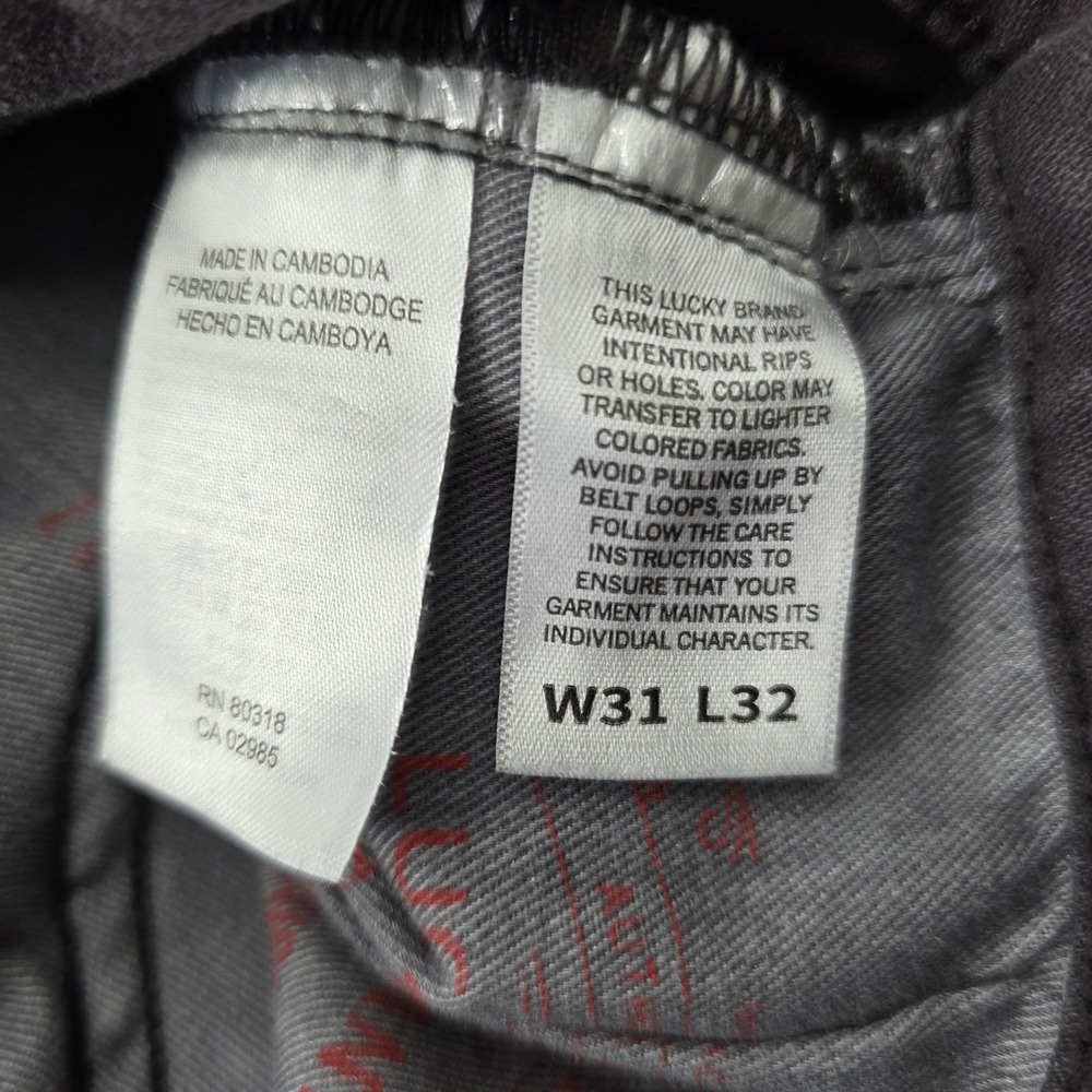 Lucky Brand Jeans Men's 31x32 Gray 410 Athletic Straight Stretch Denim Classic - Picture 9 of 9